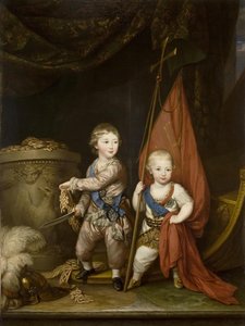 Retrato de los Grandes Duques Alexander Pavlovich y Constantine Pavlovich, como niños, 1781